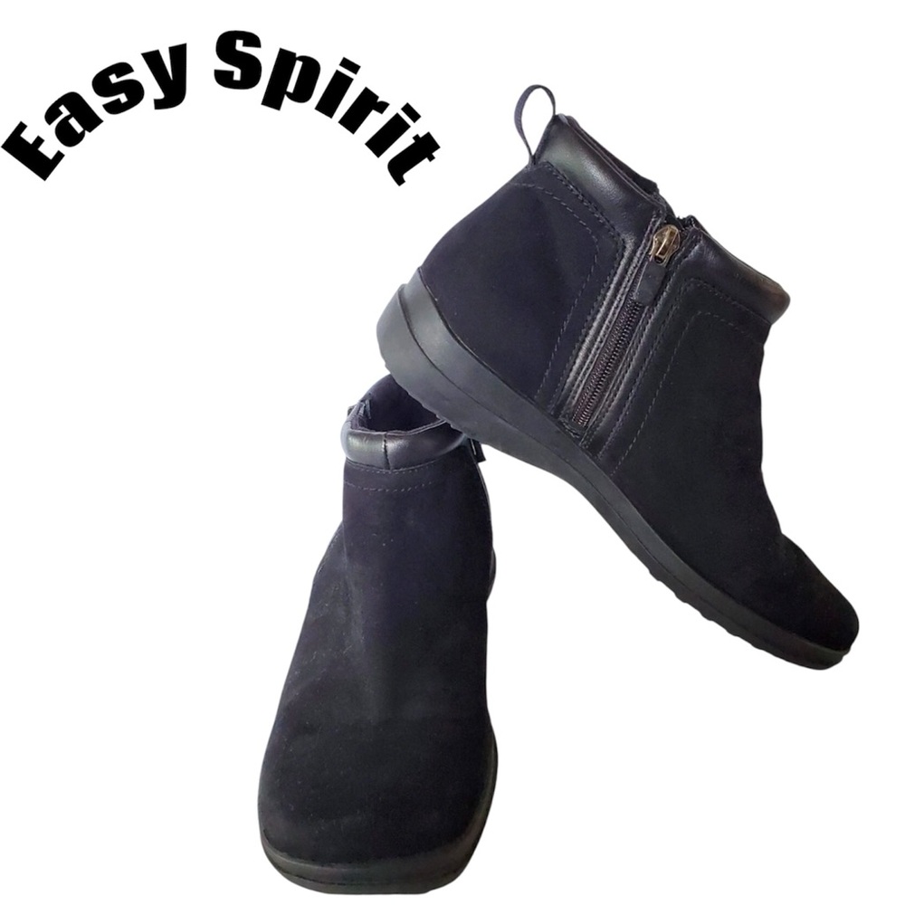 Easy Spirit Black Suede Ankle Boots